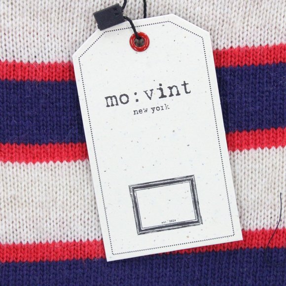 Mo:vint Pencil Skirt Womens Beige Striped Knit Stretch Small S New With Tags - Picture 5 of 9